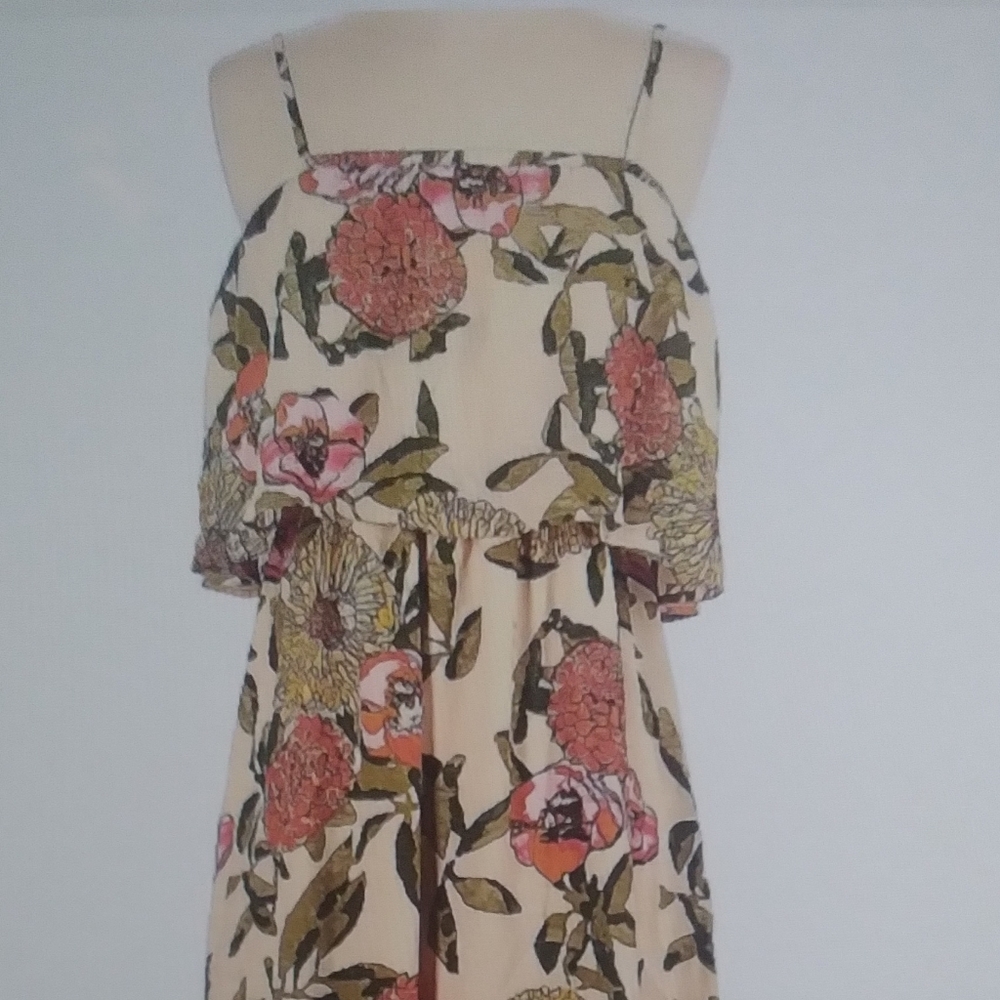 SLEEVELESS A LINE BOHO FLORA DRESS